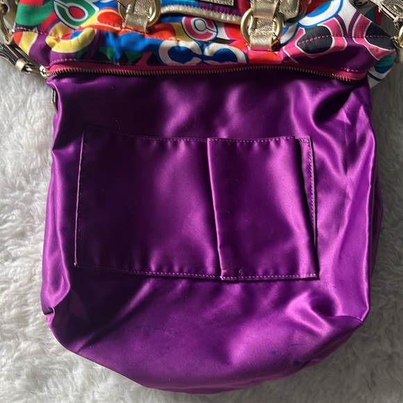 Coach F21361 Poppy Signature C Spotlight Glam Multicolor Shoulder Bag Tote - Picture 13 of 17